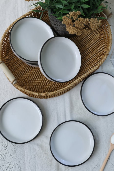 Hermia Juego de salseras de gres cerámico Blanco mate (6 piezas) Hermia Juego de salseras de gres cerámico Blanco mate (6 piezas)